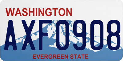 WA license plate AXF0908