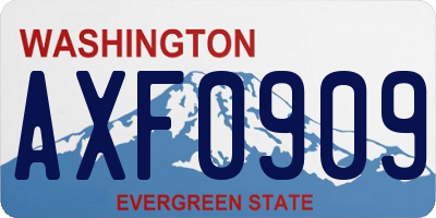 WA license plate AXF0909