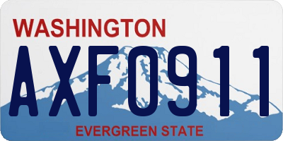WA license plate AXF0911