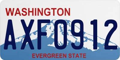 WA license plate AXF0912