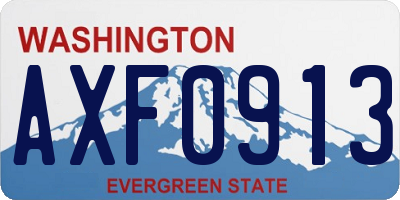 WA license plate AXF0913