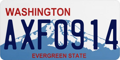 WA license plate AXF0914