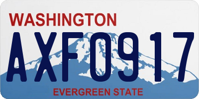 WA license plate AXF0917