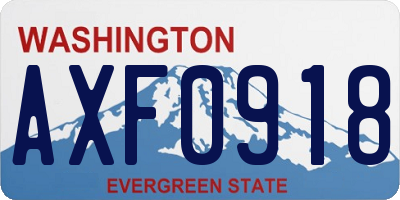WA license plate AXF0918