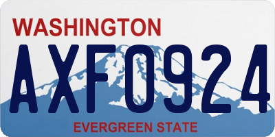 WA license plate AXF0924