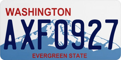 WA license plate AXF0927