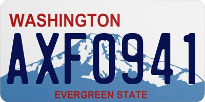 WA license plate AXF0941