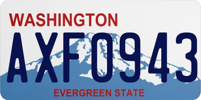 WA license plate AXF0943
