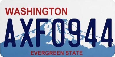 WA license plate AXF0944