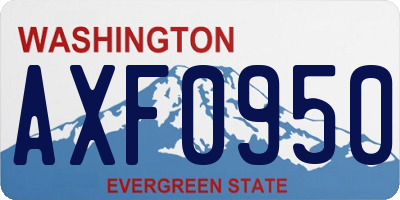 WA license plate AXF0950