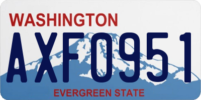 WA license plate AXF0951