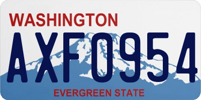 WA license plate AXF0954