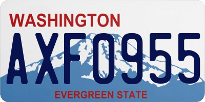 WA license plate AXF0955
