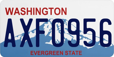 WA license plate AXF0956
