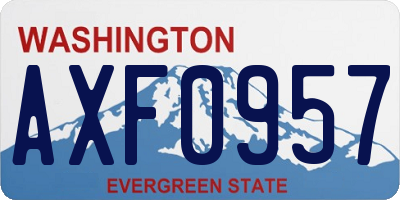 WA license plate AXF0957
