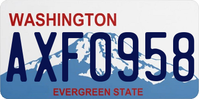 WA license plate AXF0958