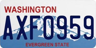WA license plate AXF0959