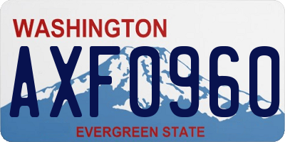 WA license plate AXF0960