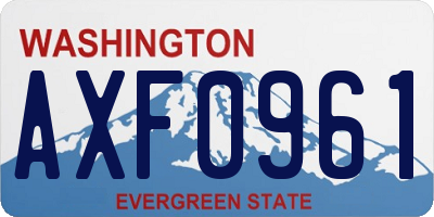 WA license plate AXF0961