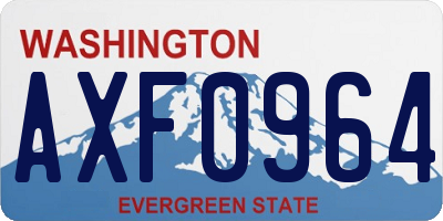 WA license plate AXF0964