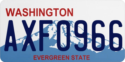 WA license plate AXF0966