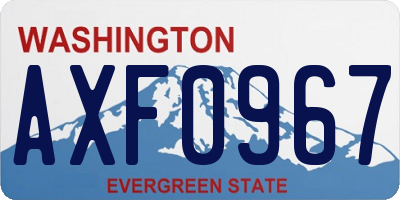 WA license plate AXF0967