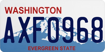 WA license plate AXF0968