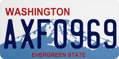 WA license plate AXF0969