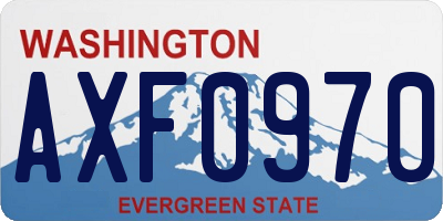 WA license plate AXF0970