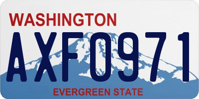 WA license plate AXF0971