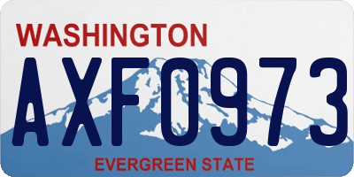 WA license plate AXF0973