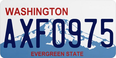 WA license plate AXF0975