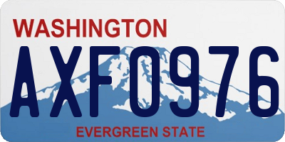 WA license plate AXF0976