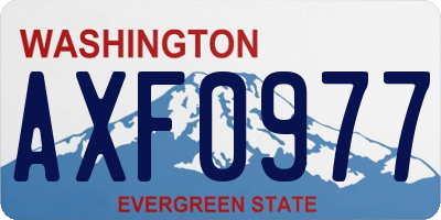 WA license plate AXF0977