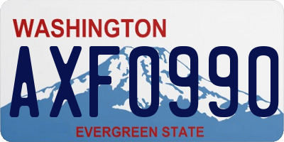WA license plate AXF0990