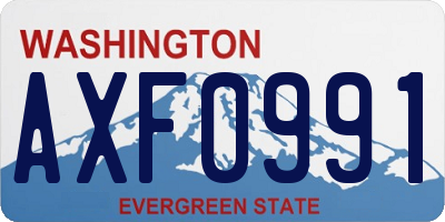 WA license plate AXF0991