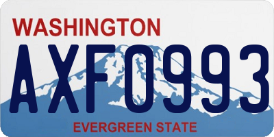WA license plate AXF0993