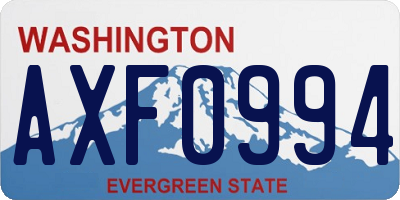 WA license plate AXF0994