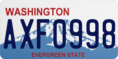 WA license plate AXF0998