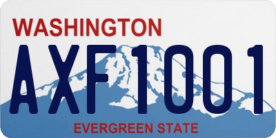 WA license plate AXF1001