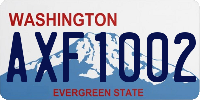 WA license plate AXF1002