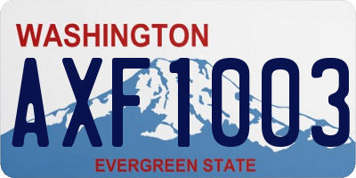 WA license plate AXF1003