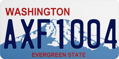 WA license plate AXF1004