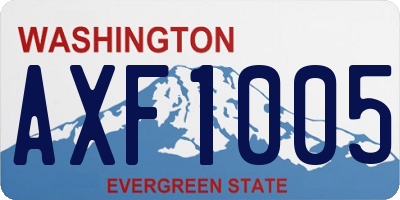 WA license plate AXF1005
