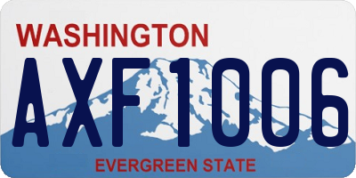 WA license plate AXF1006