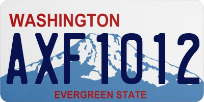 WA license plate AXF1012
