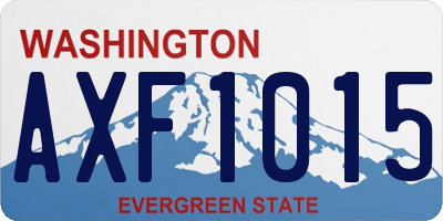 WA license plate AXF1015