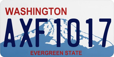 WA license plate AXF1017