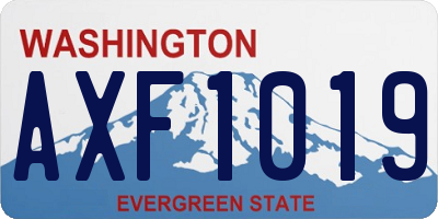 WA license plate AXF1019