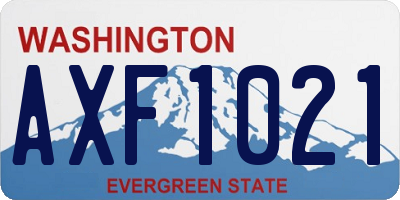 WA license plate AXF1021